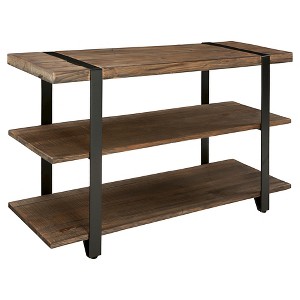 Modesto Wide TV Stand: Rustic Media Console with Fixed Shelves - Alaterre Furniture - 1 of 4