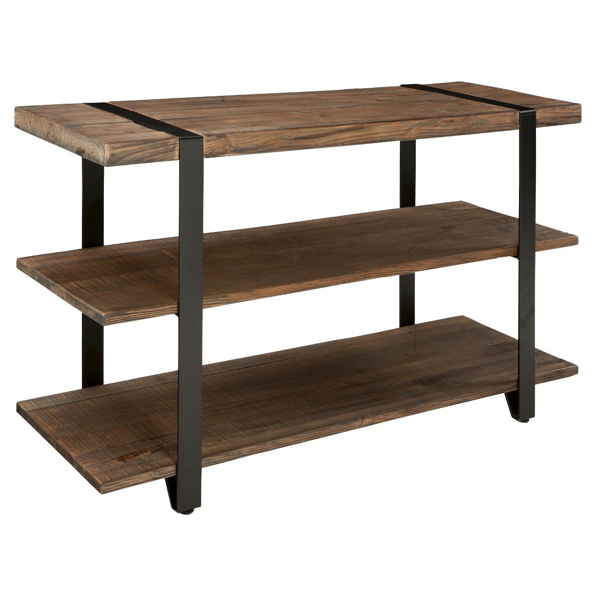 Modesto Wide TV Stand: Rustic Media Console with Fixed Shelves - Alaterre Furniture