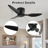 YUHAO  Indoor 6-speed Modern and Contemporary Flush Mount Black Ceiling Fan without Light and Remote Control - 2 of 4
