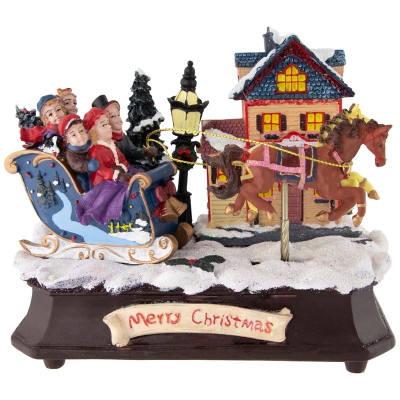 Northlight 6.25" Animated and Musical Christmas Sleigh Decoration, 1 of 7