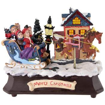 Northlight 6.25" Animated and Musical Christmas Sleigh Decoration