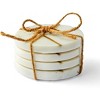 Lexi Home Marble Collection 4 Pc. Round Coasters - Brass Inlay - 2 of 4