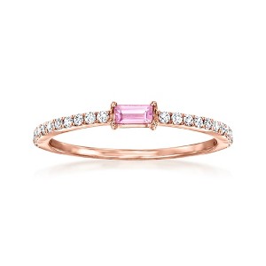 Pure Collection by Ross-Simons 0.10 Carat Pink Sapphire and .20 ct. t.w. Diamond Ring in 14kt Rose Gold - 1 of 4