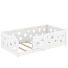 CAVINAS Full Size Wood Montessori Bed with Heightened Safety Guardrails,House-Shaped Floor Bed with Slats and Door,Toddler Bed for Bedroom - 4 of 4