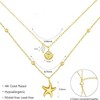 HTUTWOO Shell Necklace for Women,14k Gold Plated Layered Starfish  SeaShell Pearl Pendant Charm Necklace, Adjustable Chain for Summer Beach Vacation - 4 of 4