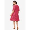 ellos Plus Size V-Neck Empire Dress With Button Trim - 3 of 4