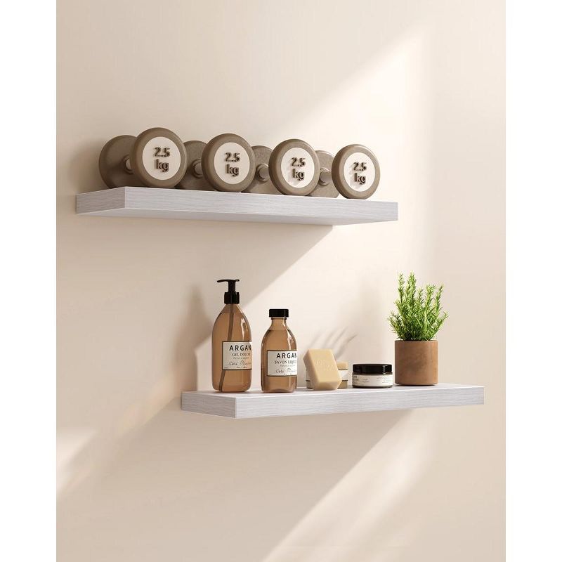 VASAGLE Set of 2 Vintage Floating Wall Shelves - 23.6 InchPerfect for Photos and Decorations, 5 of 7
