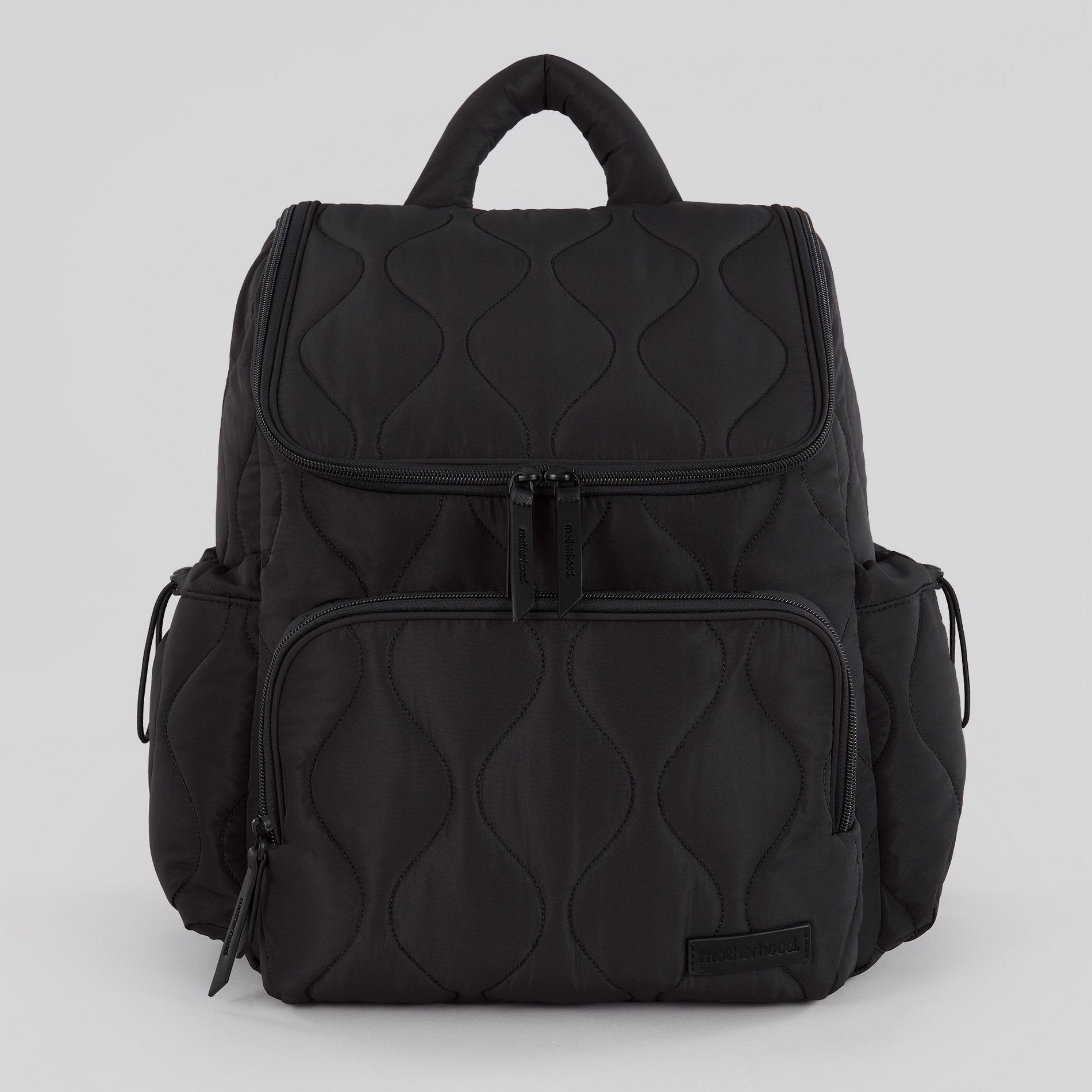 Motherhood Quilted Backpack Diaper Bag, Black