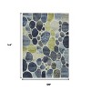 Denim Blue Ivory And Lime Green Geometric Washable Indoor Outdoor Area Rug - 3 of 4