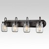 Claxy Industrial Mason Jar Bathroom Wall Sconces Bronze Finish 4-Light - 3 of 4