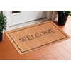 HomeRoots 18" X 30" Natural And Black Coir Welcome Outdoor Door Mat - 2 of 4
