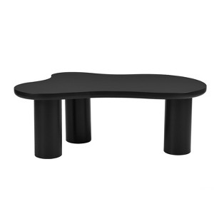FONTOI Cloud Coffee Table with 1.5'' Thick Tabletop, Irregular Side Table with Round Edge for Living Room Apartment, Black, 25.9"*15.7"*37.7" - 1 of 4
