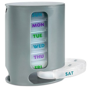 MEDca Weekly Pill Organizer, 1 Dispenser, 7 Stackable Compartments Four Times-a-Day - Morning, Noon, Evening, and Bedtime - 1 of 4