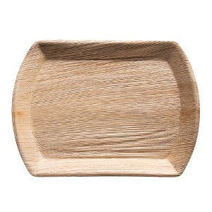Smarty Had A Party 13" x 9" Rectangular Natural Palm Leaf Eco-Friendly Trays - 50 pcs - 1 of 4