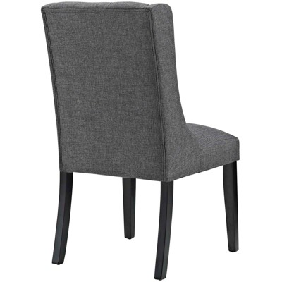 Gray Upholstered Wood Parsons Side Chair with Tufted Embellishment