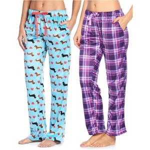 Ashford & Brooks Women's Plush Mink Fleece Pajama Sleep Pants 2 Pack - 1 of 1