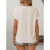 Clearlove Eyelet Tops for Women Summer Scoop Neck Cute Ruffled Short Sleeve T-Shirts Elegant Sweet Lady Tunic Blouses - 3 of 4