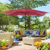 Outsunny 9' x 7' Solar Umbrella, LED Lighted Patio Umbrella for Table or Base with Tilt & Crank, Outdoor Umbrella for Backyard, Pool, Beach, Backyard - 2 of 4