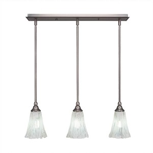Toltec Lighting Any 3 - Light Chandelier in  Brushed Nickel with 5.5" Fluted Italian Ice Shade - 1 of 1