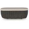 Signature Design by Ashley Kimora Outdoor Patio Coffee Table - Weather Resistant Wicker with Marble-Look Aluminum Top, Dark Brown - 3 of 4