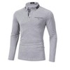 Mens Long Sleeve Polo Shirts Slim Fit Casual Plaid Collar Golf Shirt with Pocket Heather - 3 of 4