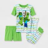 Boys' Minecraft Steve/Creeper 3pc Snug Fit Pajama Set - Green