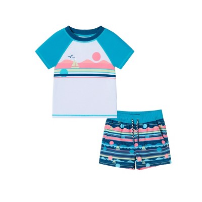 Andy & Evan  Toddler  Sailboat Graphic Rashguard Set