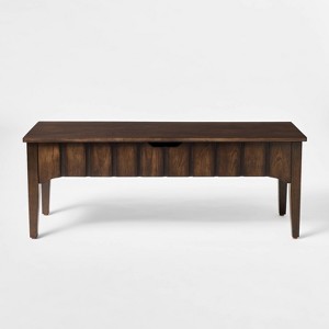 Palma Wood Base Storage Ottoman Dark Brown - Threshold™ designed with Studio McGee - 1 of 4