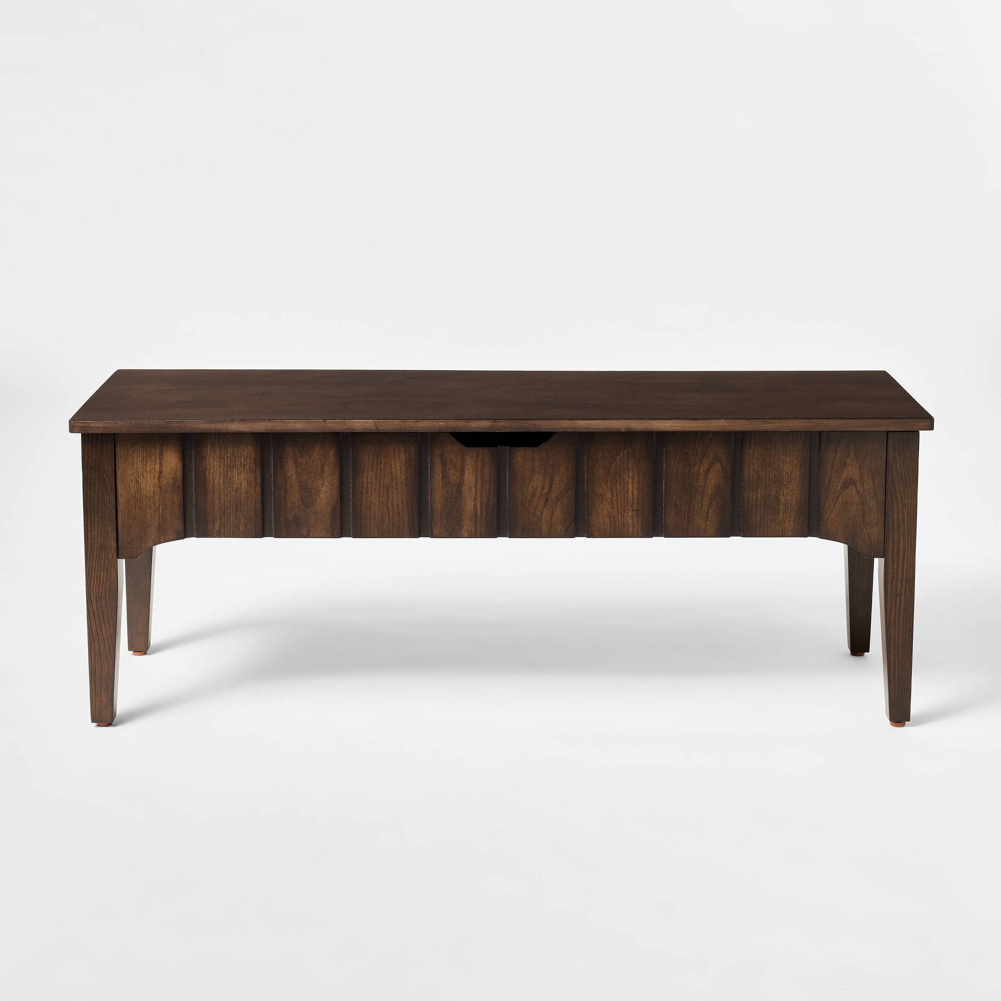Palma Wood Base Storage Ottoman Dark Brown - Threshold™ designed with Studio McGee