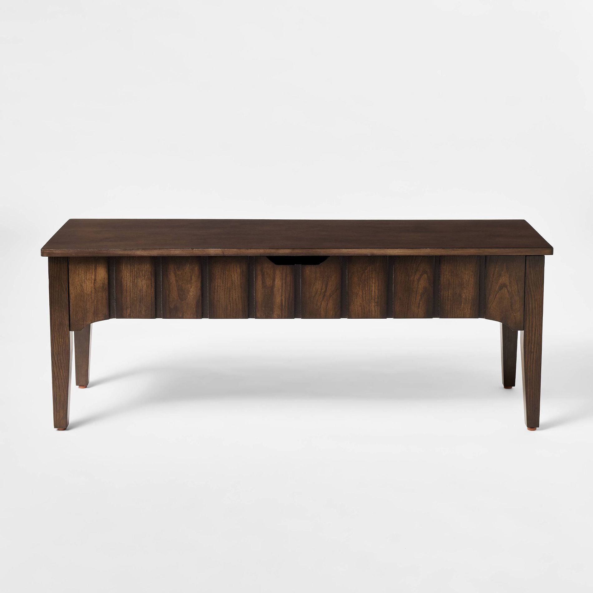 Palma Wood Base Storage Ottoman Dark Brown - Threshold™ designed with Studio McGee