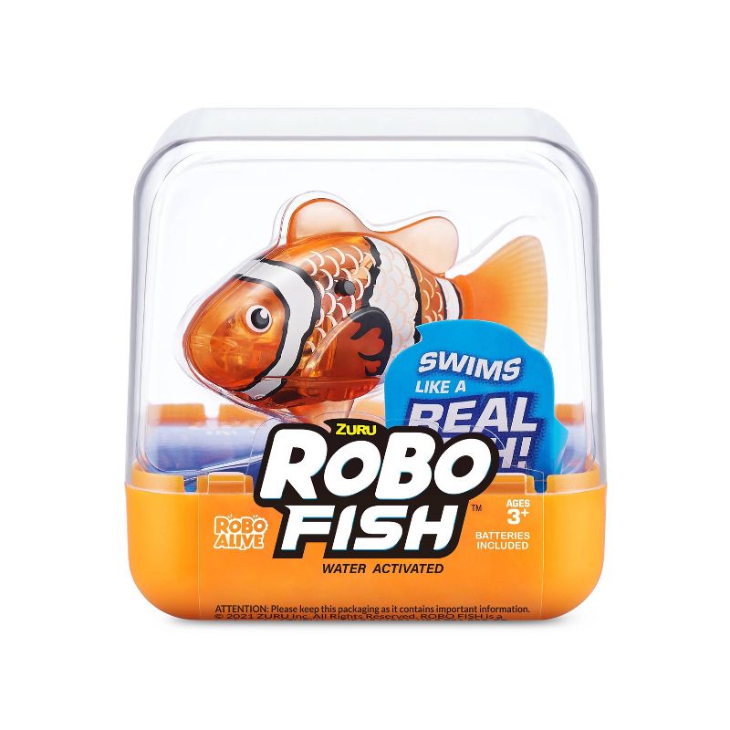 Robo Fish Series 3 Robotic Swimming Fish Pet Orange - Blue by ZURU, 1 of 9