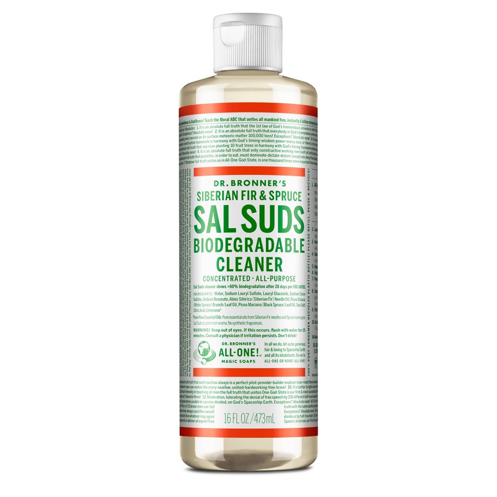 Photos - Garden & Outdoor Decoration Dr. Bronner's Siberian Fir & Spruce Sal Suds Biodegradable Cleaner - 16 fl