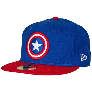 Adult Captain America Shield Blue Wool 59Fifty Fitted Cap - 1 of 4