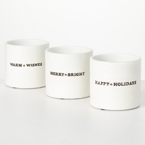 Sullivans Holiday Text Planter Multicolor 4.75"H  Set of 3 - 1 of 4