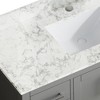 VANIRROR 48" Bathroom Vanity Cabinet Set with Granite Top, Solid Wood Cabinet With Single Sink Gray - 4 of 4