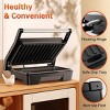 2 Slice Stainless Steel Panini Press Grill, Non-Stick Sandwich Press Maker with Removable Drip Tray for Any Thickness Sandwich, Burgers, Steak - 2 of 4