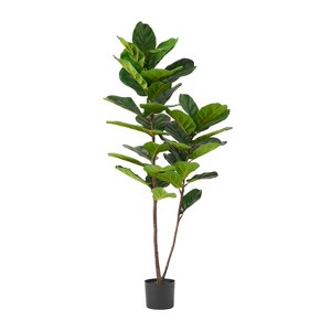 Gulches 59 Inch Artificial Fiddle Leaf Fig Plants, Pre Potted and Boasting Lush Green Foliage, Perfect for Indoor Spaces - 1 of 4