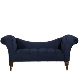 Erin Tufted Chaise Lounge Navy Velvet - Cloth & Co., Blue Velvet