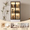 ATJafurn 23.6'' White Glass Display Cabinet, Modern Lighted Dining Storage China Cabinet With Glass Doors For Kitchen Dining Room and Living Room - 4 of 4