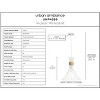 Urban Ambiance Luxury Mid-Century Modern Pendant 16''H x 18''W,  Matte White Finish,  Tucson Collection, UHP4350 - 3 of 4