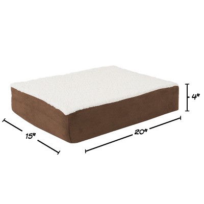Small Brown Orthopedic Memory Foam Pet Bed with Removable Cover