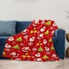 1-Pack Christmas Blanket, Soft Flannel Throw with Santa, Snowman, Tree, Warm Christmas Decoration in Red & Green Colors. - 2 of 4