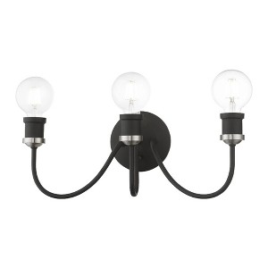 Livex Lighting Lansdale 3 - Light Vanity in  Black/Brushed Nickel - 1 of 4