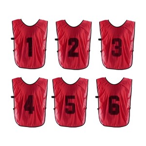 Unique Bargains Team Sports Reversible Numbered Soccer Training Vest 6 Pcs - 1 of 4