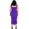 24seven Comfort Apparel Halter Cross Neck Ruched Plus Size Bodycon Mid Dress - 3 of 4