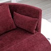 Sapphtopaz Foldable Sleeper Sofa Pull Out Couch Linen 3 Seat Round Sofa Bed Adjustable Futon Sofa Bed with 3 Pillows Couches for Living Room - 4 of 4