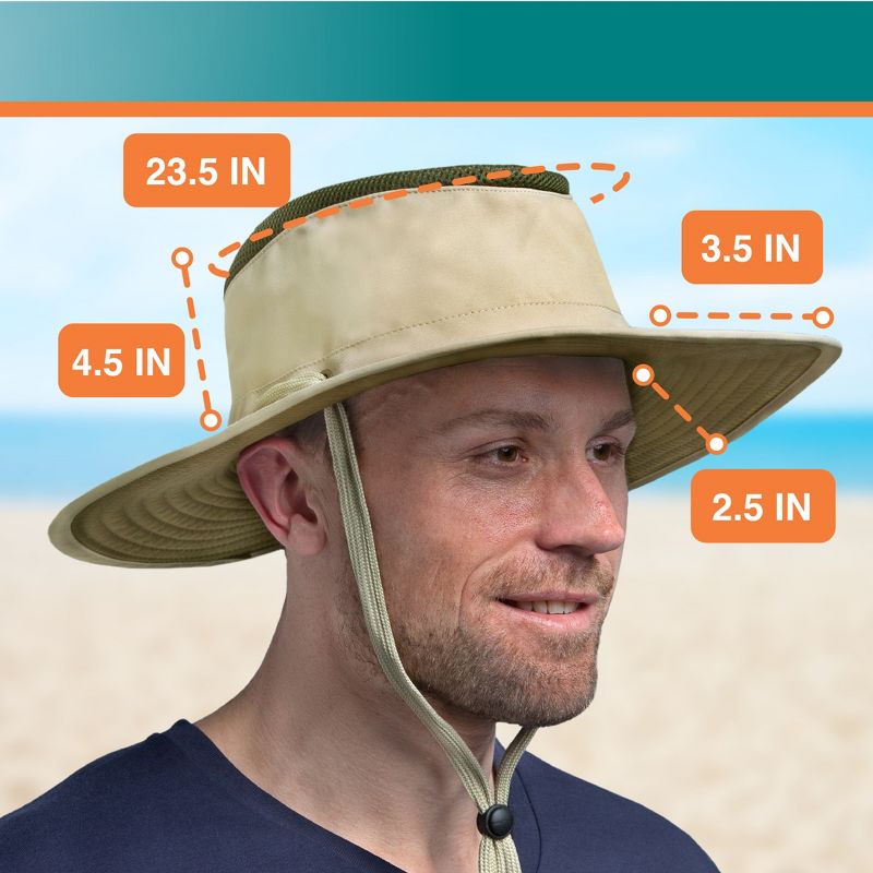 SUN Cube Sun Hat For Men, Women Wide Brim Safari Hat, Hiking Hat UV Sun Protection, Bucket Boonie Hat, 5 of 9