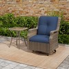 YARDSIGHT 2-Piece Outdoor Wicker Swivel Glider Chair Set with Red Cushions and Glass Table for Patio or Garden - 2 of 4