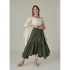 Women's High - Waisted Asymmetric Ruffle Maxi Skirt - Elastic Waist Tiered Flowy Skirt - 4 of 4