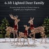Best Choice Products 6.5ft 3-Piece Lighted Christmas Deer Set Outdoor Yard Decoration with 385 LED Lights, Stakes - 2 of 4